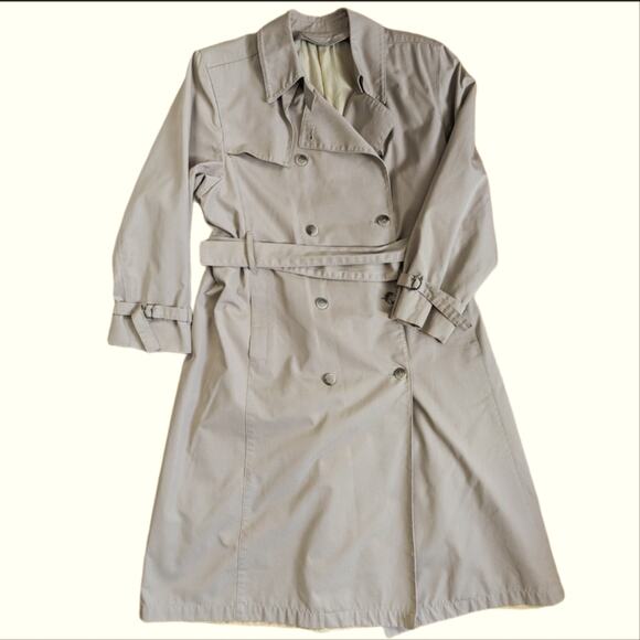 Vintage London Fog Long Belted Double Breasted Heavy Classic Trench Coat - Picture 1 of 3